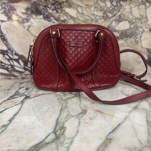Gucci Burgundy Leather Shoulder Bag